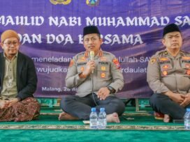 Peringati Maulid Nabi 1448 H, Polresta Malang Kota Ajak Driver Ojol Doa Bersama Kenang Setahun Kepergian Affan Kurniawan