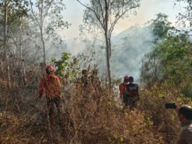 Tim Gabungan Polres Trenggalek Berhasil Evakuasi 4 Pendaki yang Terjebak Kebakaran di Gunung Orak arik
