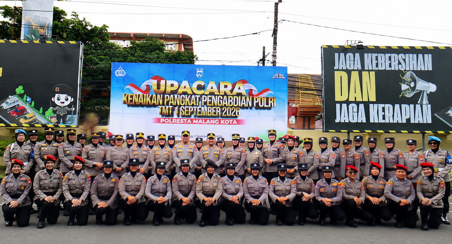 33 Tahun Mengabdi, Polwan Polresta Malang Kota Naik Pangkat di HUT ke-78 Polwan RI